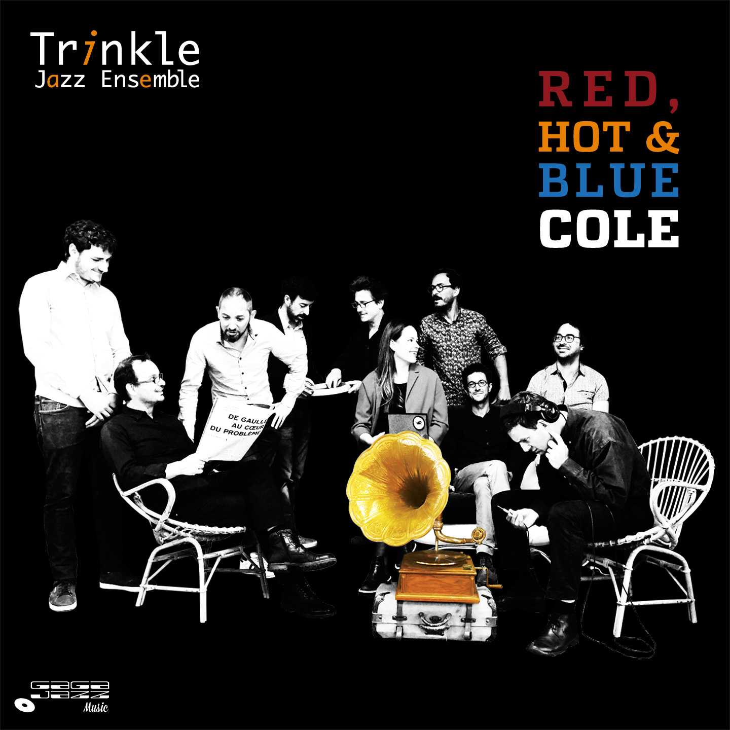 Pochette du disque "Red, Hot & Blue Cole" du Trinkle Jazz Ensemble, Gaga Jazz Music